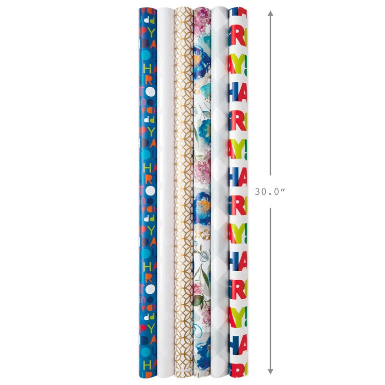 Hallmark All Occasions Wrapping Paper Rolls, 6 Pack - Image 3