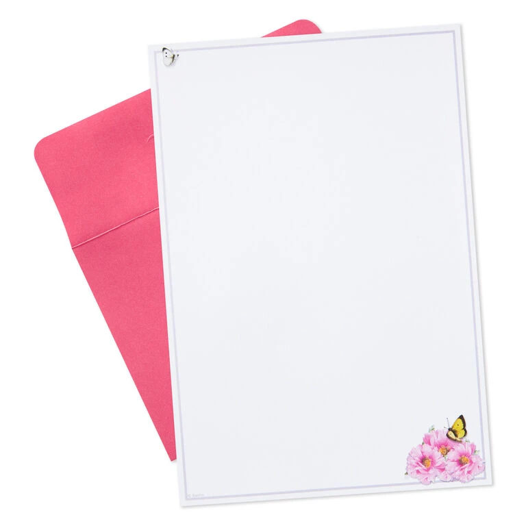 Hallmark Marjolein Bastin Pink Flowers Stationery Set, 40 Sheets - Image 4