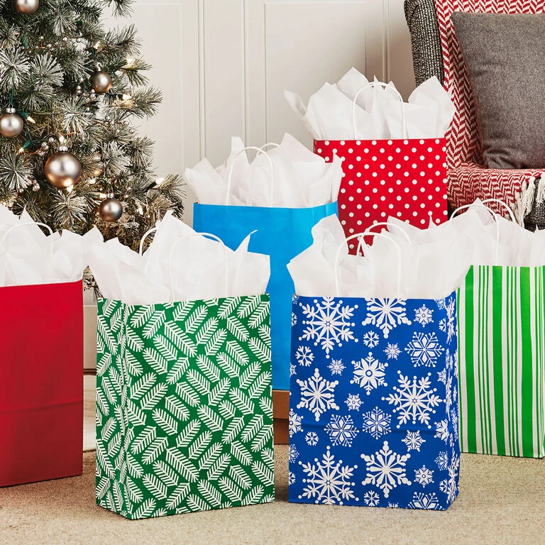 Hallmark 13" Bright Fun 12-Pack Assorted Christmas Gift Bags - Image 2