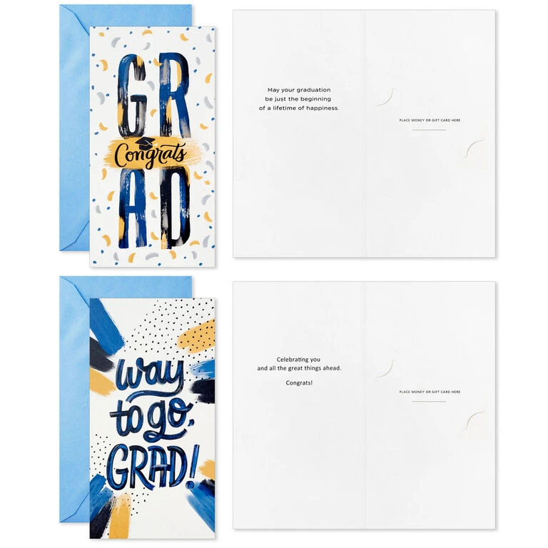 Hallmark Festive Grad Wishes Graduation Cards Assortment, Pack Of 36 - Image 4
