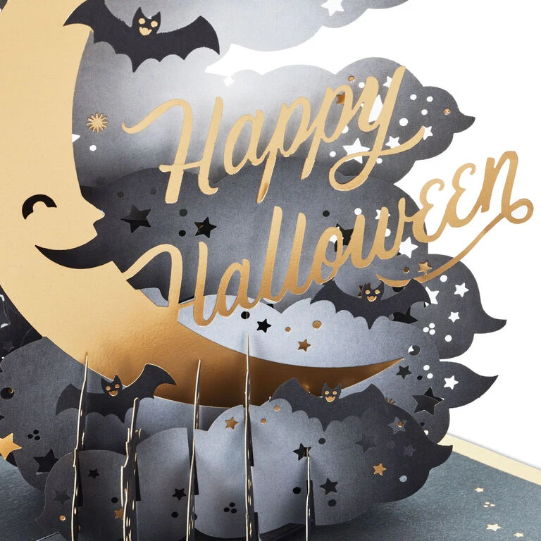 Hallmark Crescent Moon 3-D Pop-Up Halloween Card - Image 4