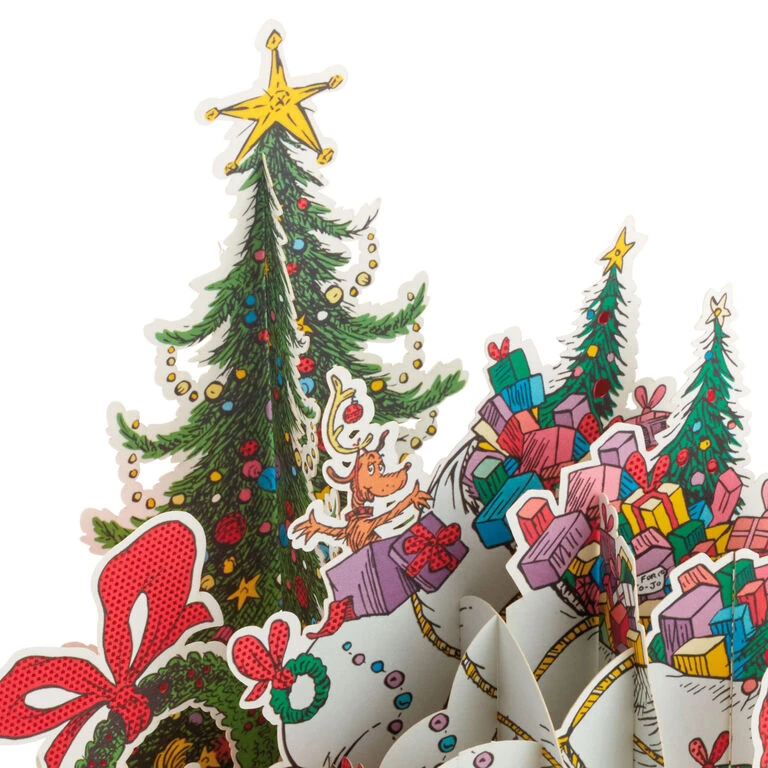 Hallmark Dr. Seuss™ How The Grinch Stole Christmas!™ Wreath 3D Pop-Up Christmas Card - Image 4
