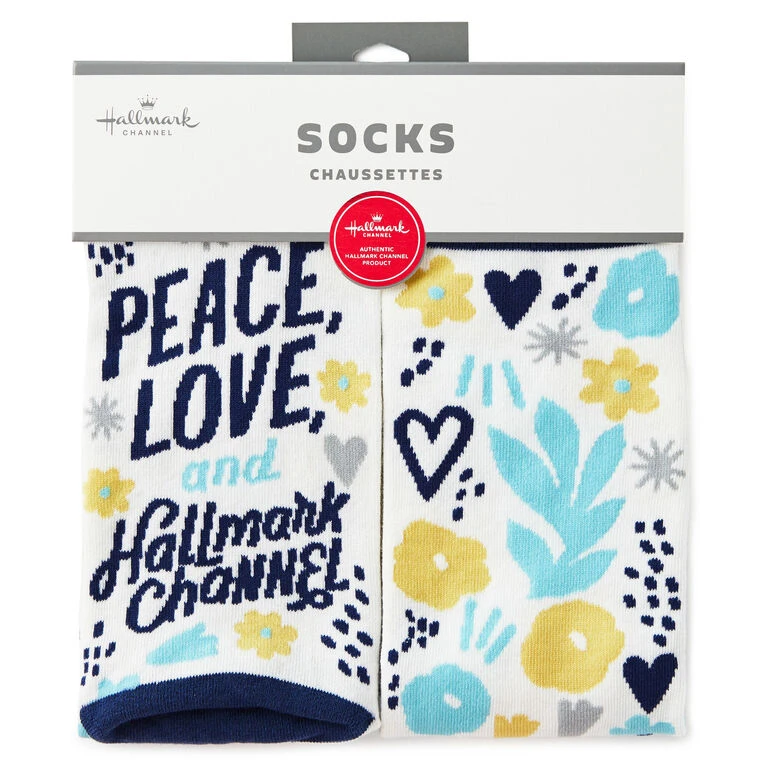 Hallmark Channel Peace & Love Novelty Crew Socks - Image 2