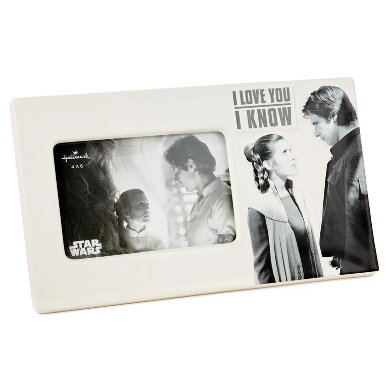 Hallmark Star Wars™ Han Solo™ And Princess Leia™ I Love You I Know Ceramic Picture Frame, 4x6