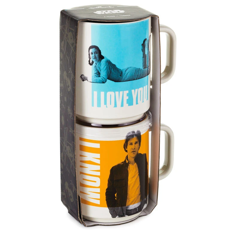 Hallmark Star Wars™ Han Solo™ And Princess Leia™ Bespin™ I Love You I Know Stacking Mugs, Set Of 2 - Image 3