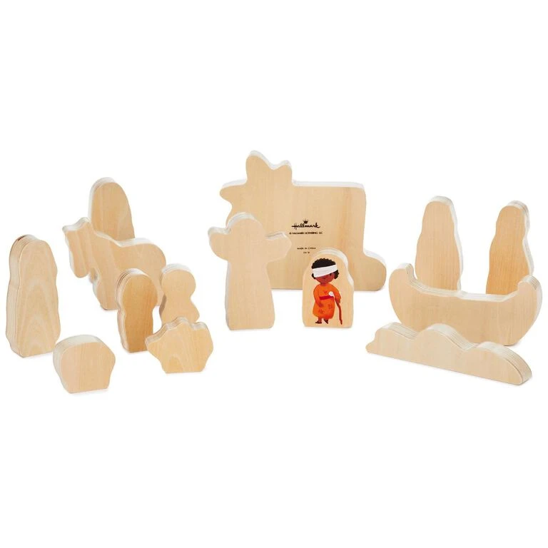 Hallmark Jesus And Friends Wood Play Set, 14 Pieces - Image 2
