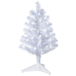 Hallmark Miniature White Pre-Lit Christmas Tree, 18.75"