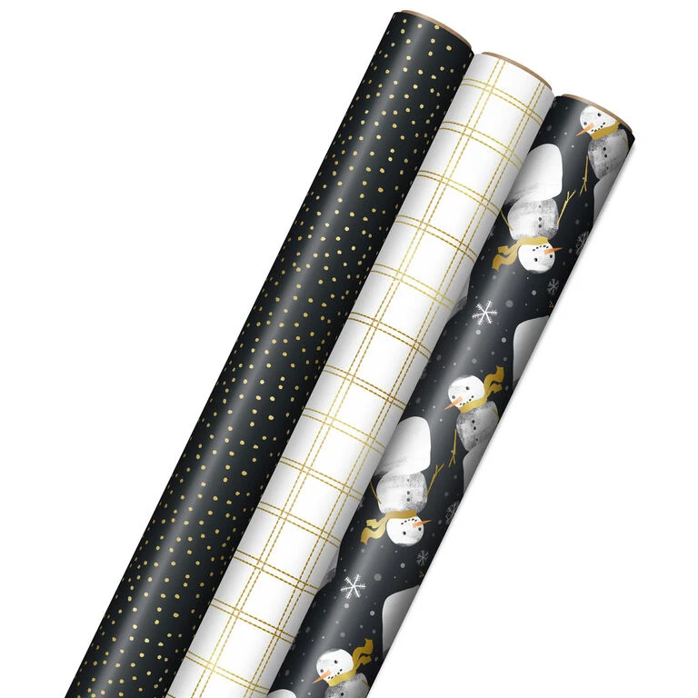 Hallmark Modern Holiday 3-Pack Wrapping Paper Assortment, 120 Sq. Ft.