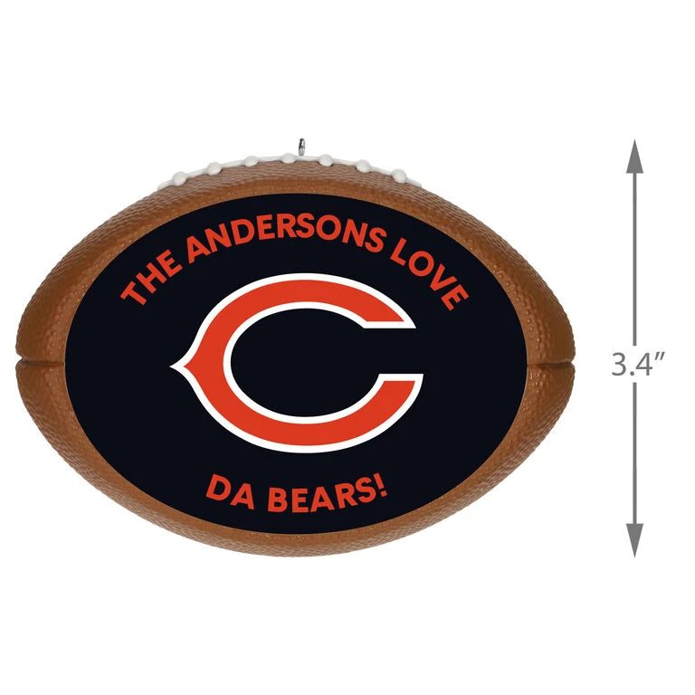 Hallmark NFL Football Chicago Bears Text Personalized Ornament - Image 3