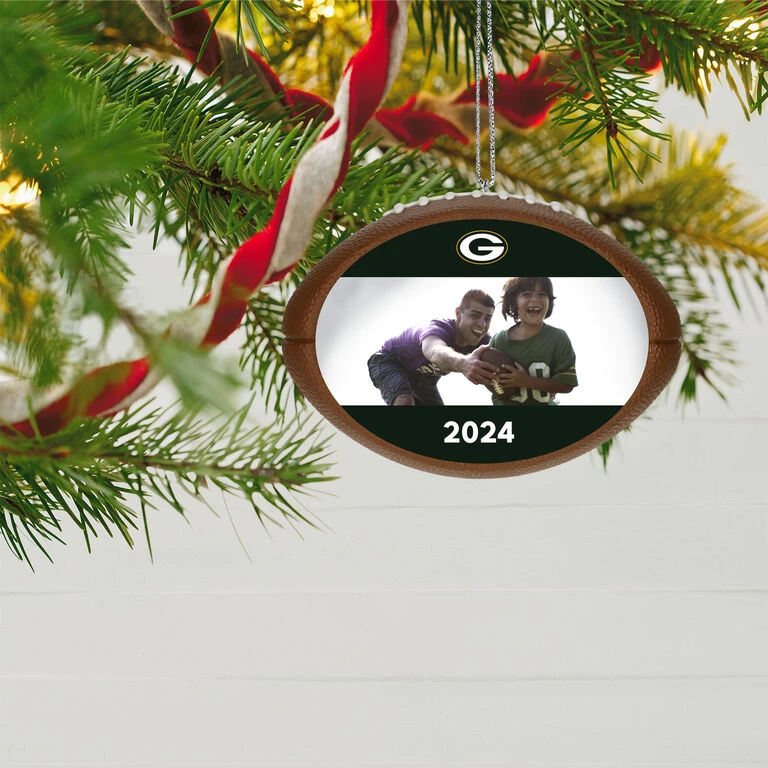 Hallmark NFL Football Green Bay Packers Text And Photo Personalized Ornament - Image 2