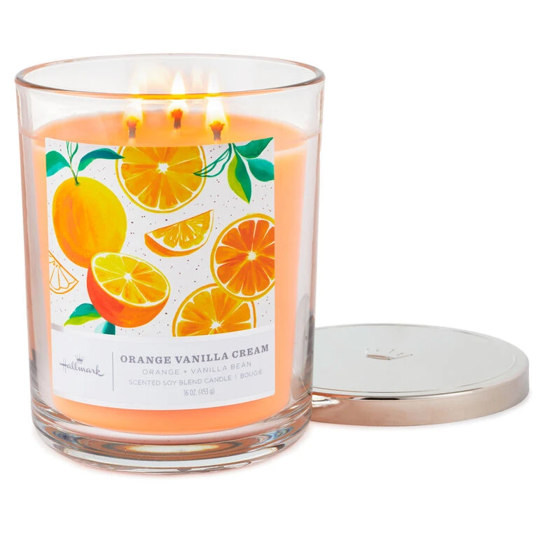 Hallmark Orange Vanilla Cream 3-Wick Jar Candle, 16 Oz. - Image 2