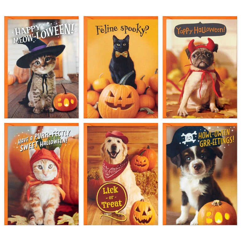 Hallmark Pet Puns Boxed Halloween Cards Assortment, Pack Of 48 - Image 2