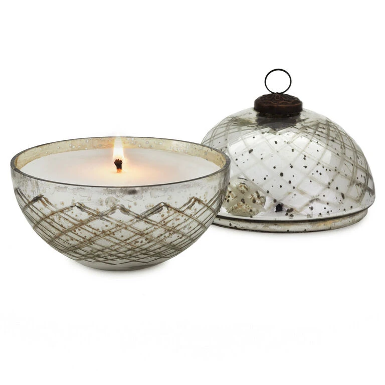 Hallmark Fresh-Cut Pine Mercury Glass Ball Ornament Candle - Image 3