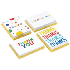 Hallmark Primary Colors Assorted Blank Thank-You Notes, Pack Of 48