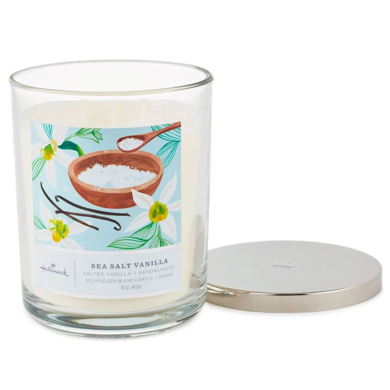 Hallmark Sea Salt Vanilla 3-Wick Jar Candle, 16 Oz. - Image 3