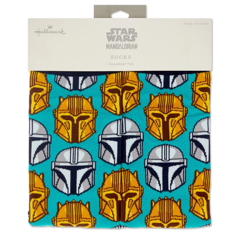 Hallmark Star Wars: The Mandalorian™ Helmet Novelty Crew Socks - Image 4