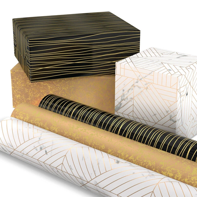 Hallmark Upscale Neutrals 3-Pack Wrapping Paper, 85 Sq. Ft. Total - Image 2