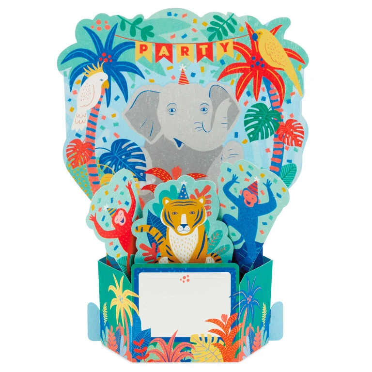 Hallmark Wild Animal Party Boxed Pop-Up Birthday Cards, Pack Of 8 - Image 3