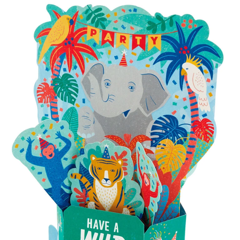 Hallmark Wild Animal Party Boxed Pop-Up Birthday Cards, Pack Of 8 - Image 4