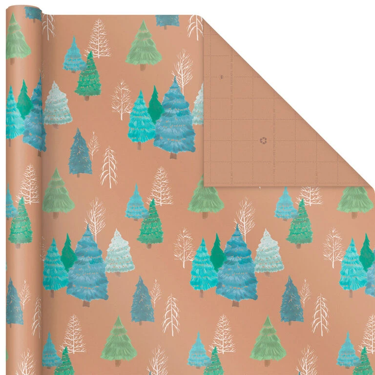 Hallmark Winter Nature Kraft Prints 3-Pack Christmas Wrapping Paper, 90 Sq. Ft. - Image 5