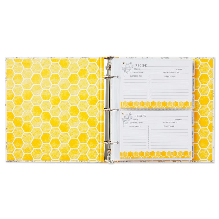 Hallmark Yellow Honeycomb Recipe Organizer Book - Image 2