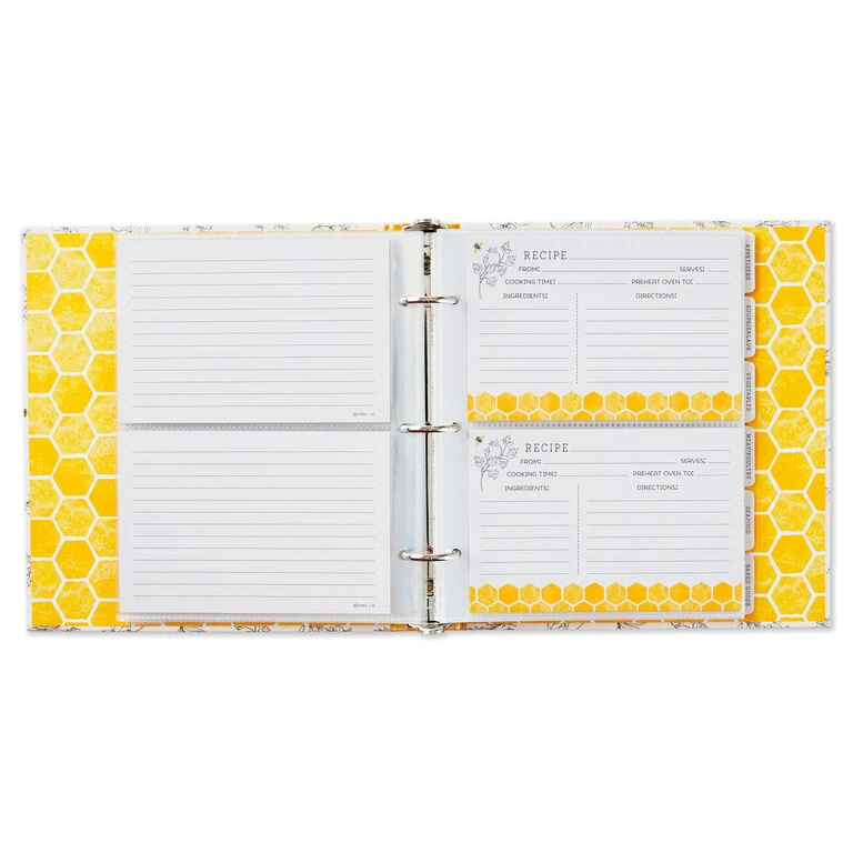 Hallmark Yellow Honeycomb Recipe Organizer Book - Image 3