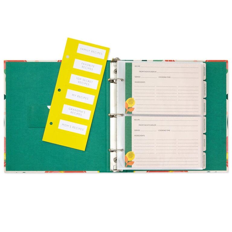 Hallmark Bright Citrus Customizable Recipe Organizer Book - Image 2